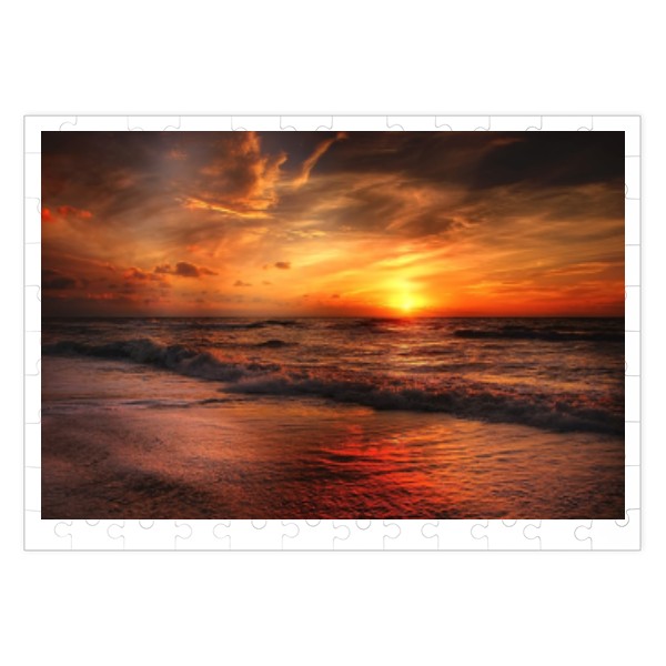 Puzzle velké s potiskem puzzle, letní dovolená západ slunce